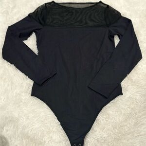 Abercrombie & Fitch Black Mesh Detail Top